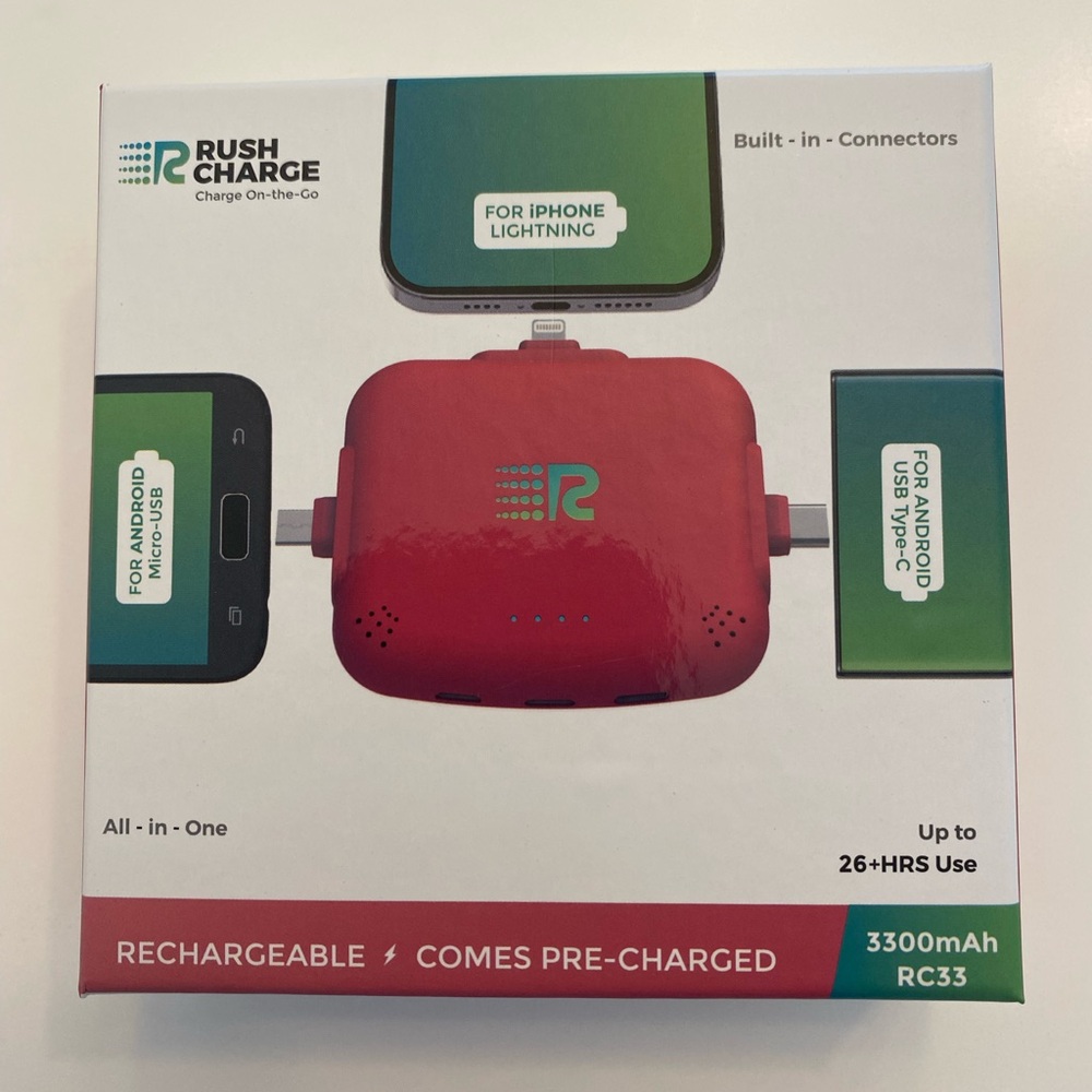 Rush Charge Red Portable Charger